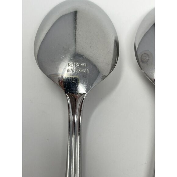 Retroneu Villa Stainless Place Soup Dinner Spoons 7.5” Set Of 5 Discontinued - Picture 6 of 6